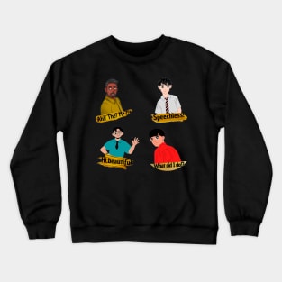 men with expressive notes each with a different expression Crewneck Sweatshirt